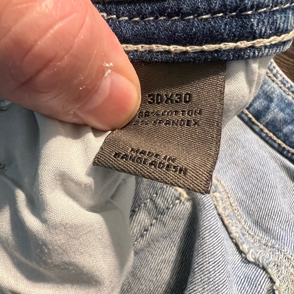 Decree Flex Denim Straight Light Wash Jeans Stitched Designed Pockets Size 30x30 - Picture 3 of 9